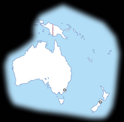 Landkarte Australien-Ozianien